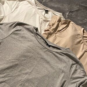 Gray, White, and Tan T-Shirts